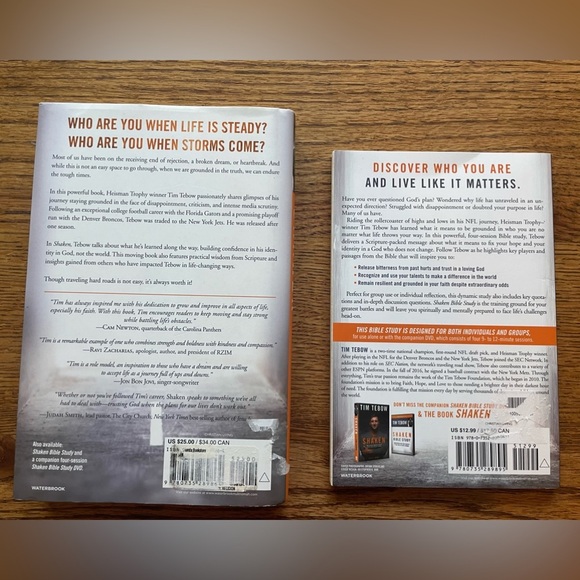 Shaken hardcover book by Tim Tebow and accompanying Bible study workbook - Picture 3 of 6